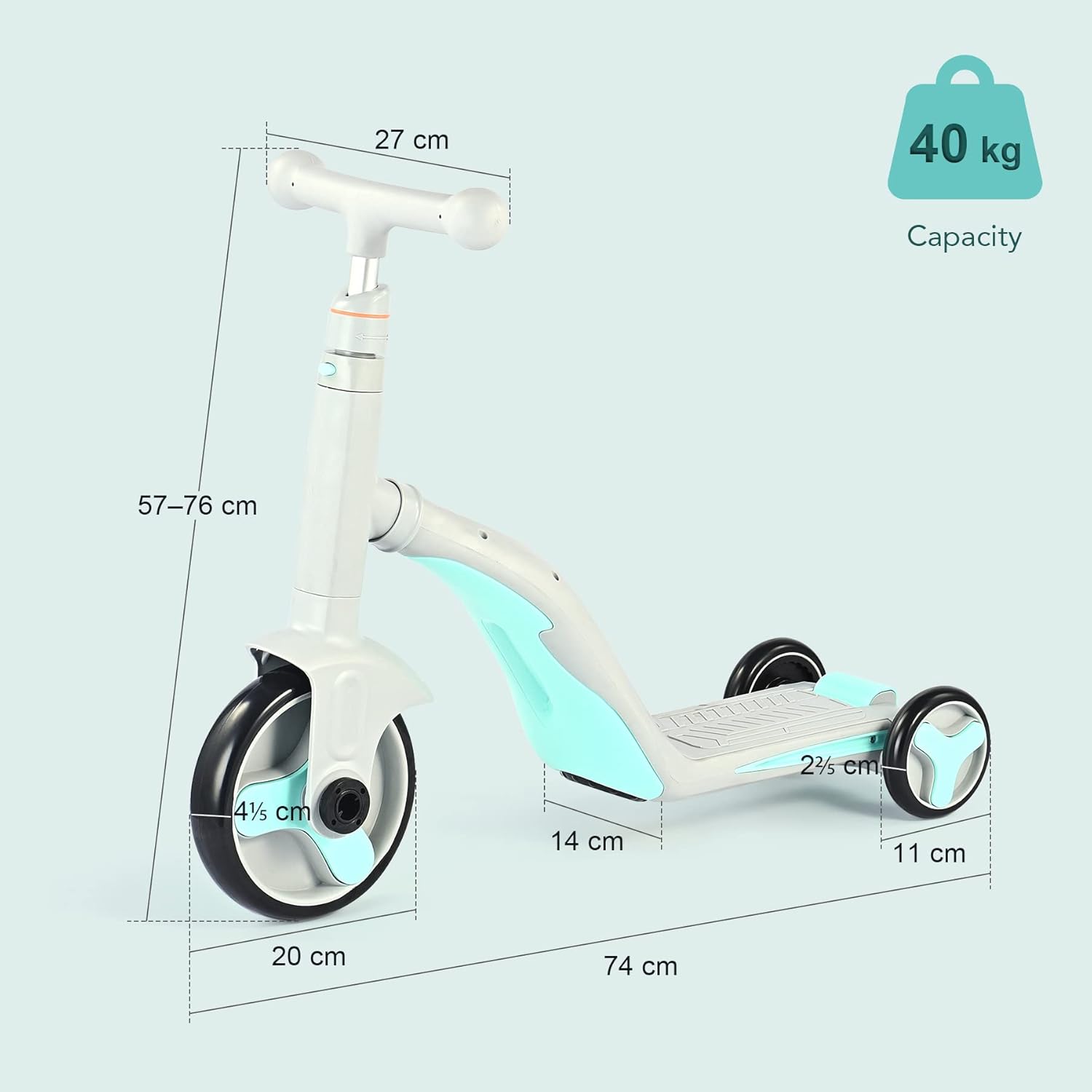3 in 1 Kids Convertible Scooter